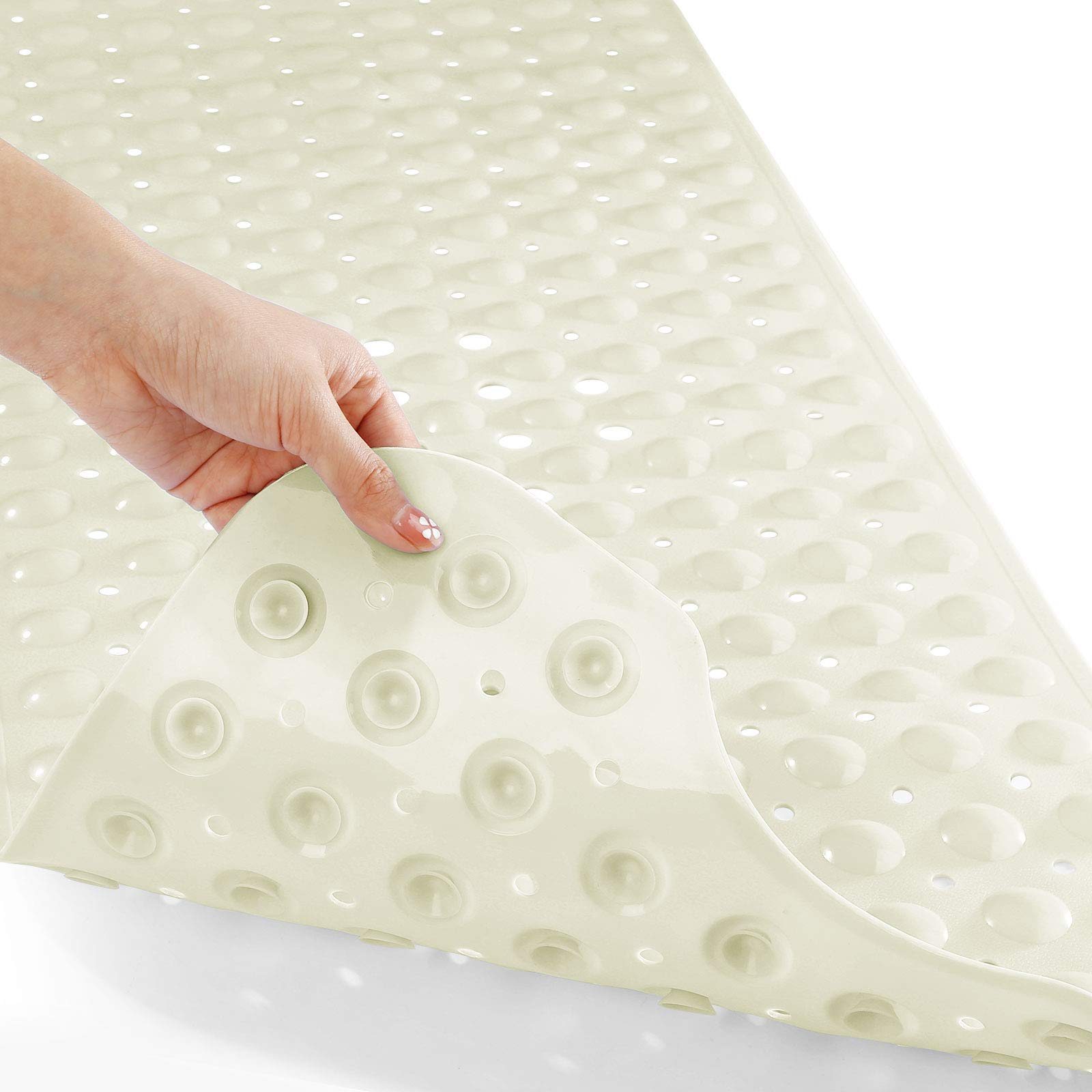 Yimobra Original Bath Tub Shower Mat Extra Long 16 x 40 Inches, Non Slip Bathtub Mat with Drain Holes, Suction Cups, Machine Was