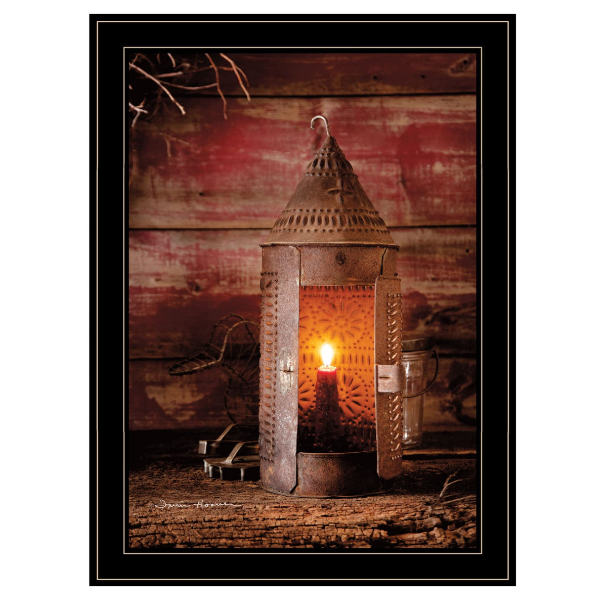 Tinners Lantern 2 Black Framed Print Wall Art