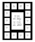 Hope Woodworking School Days Picture Mat with Multiple Openings - School Years Photo Collage - The Days Are Long Picture Mat - N
