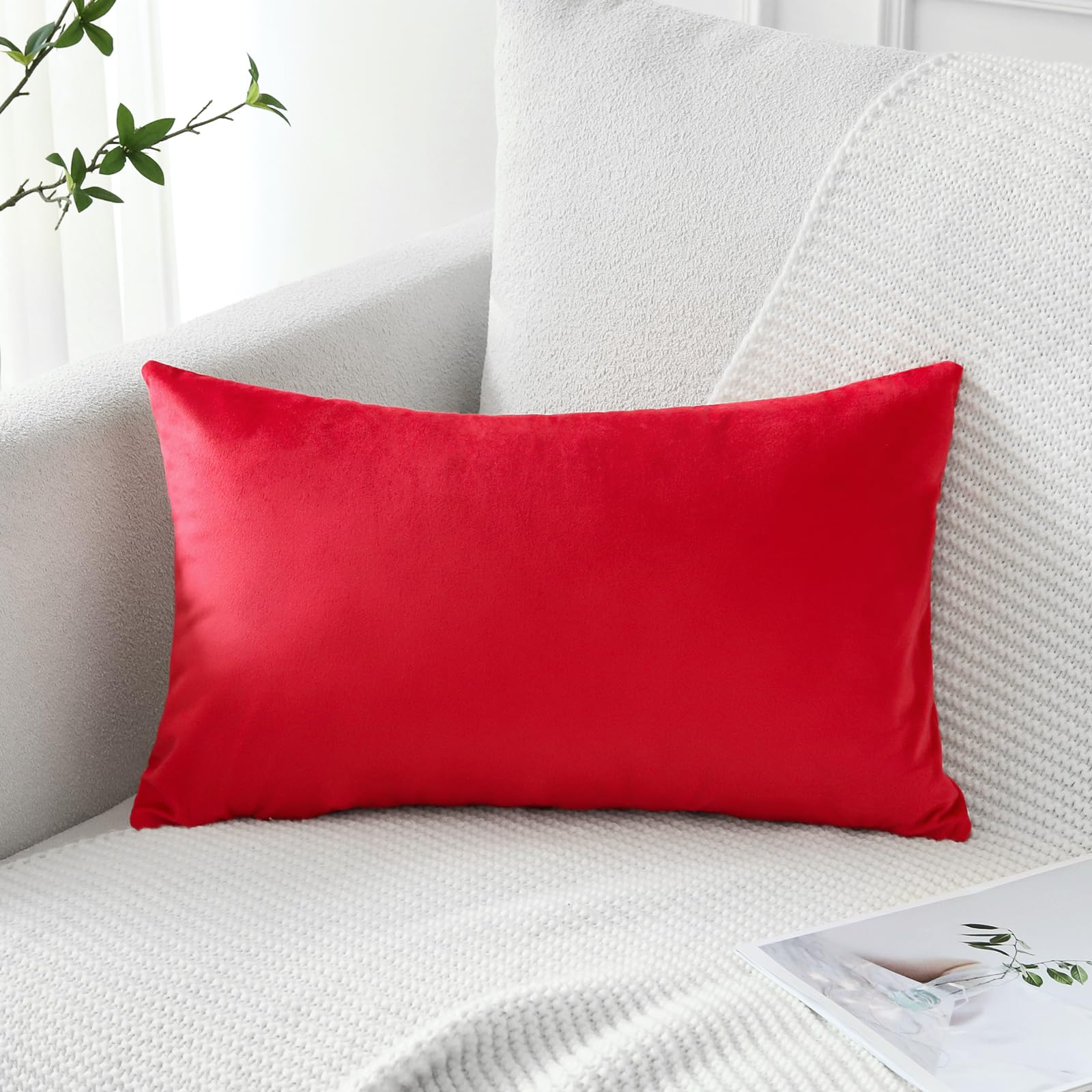Artscope Luxury Velvet Pillow Covers Decorative Rectangle Pillowcases Soft Solid Cushion Cases For Couch Sofa Bedroom Car Decor