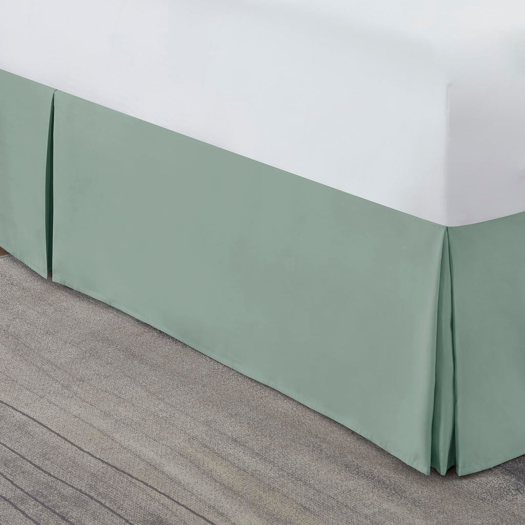 Nestl Sage Green Twin Bed Skirt - Twin Size Bed Skirt 14 Inch Drop - Brushed Microfiber Bed Skirts - Hotel Quality Pleated Bed Skirt - Shrinkage & Fade Resistant