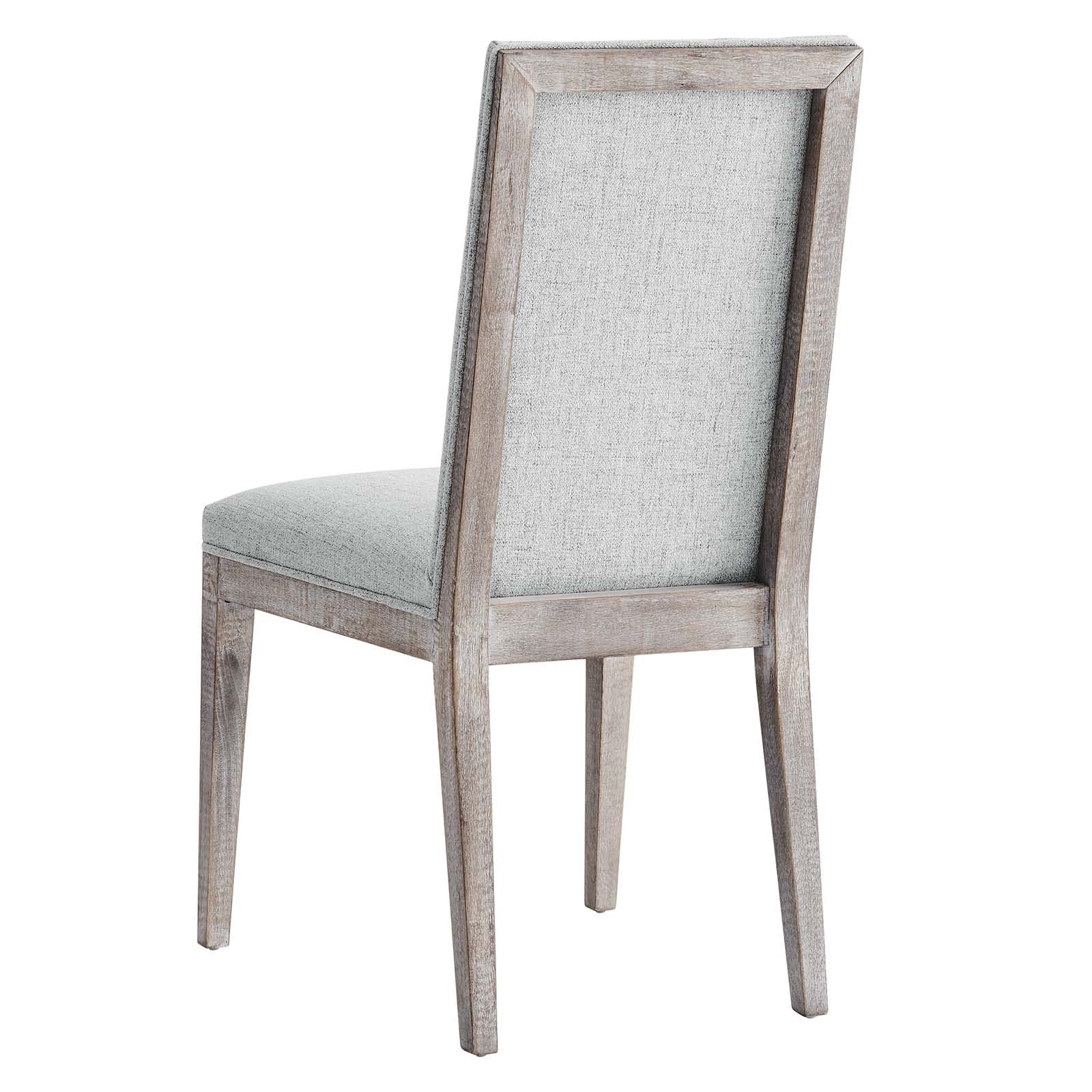 Modway Maisonette Solid Wood And Tufted Fabric Dining Side Chair In Light Gray