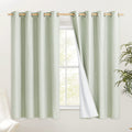 NICETOWN Beige 100% Blackout Short Curtains 68 Lenghth Burg for Kitchen, 2 Panels, Beige Linen Drapes with Thermal Insulated Whi