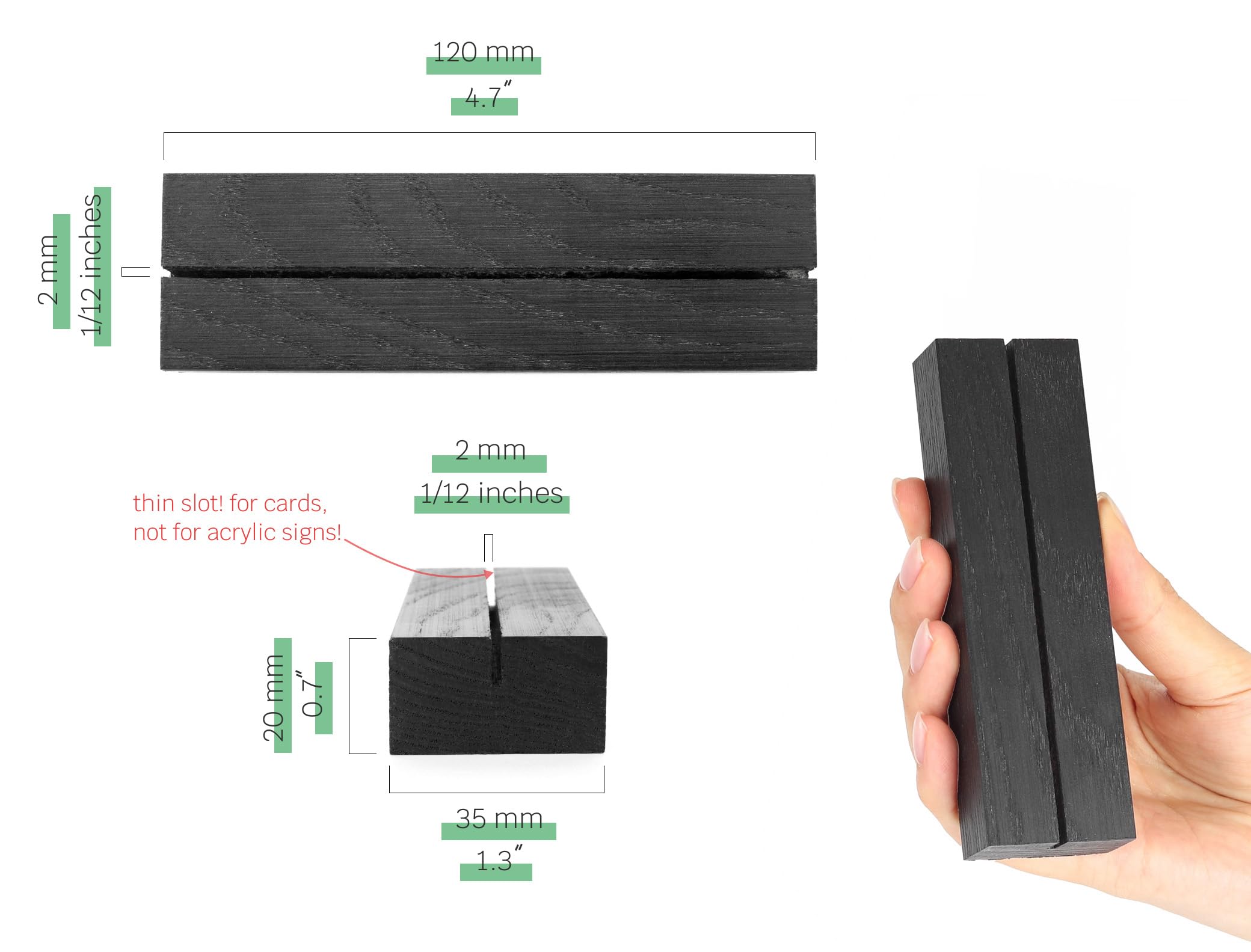 Toros Store 10 Pack Wood Place Card Holder - Black Wooden Table Number Holders , Name Place Cards Stand , Events Party Tabletop