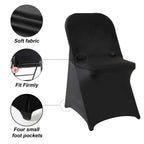 Ascoza 20 Pack Black Spandex Folding Chair Covers In Stretch Washable Fabric For Wedding, Party,Holidays,Celebration And Other Special Events