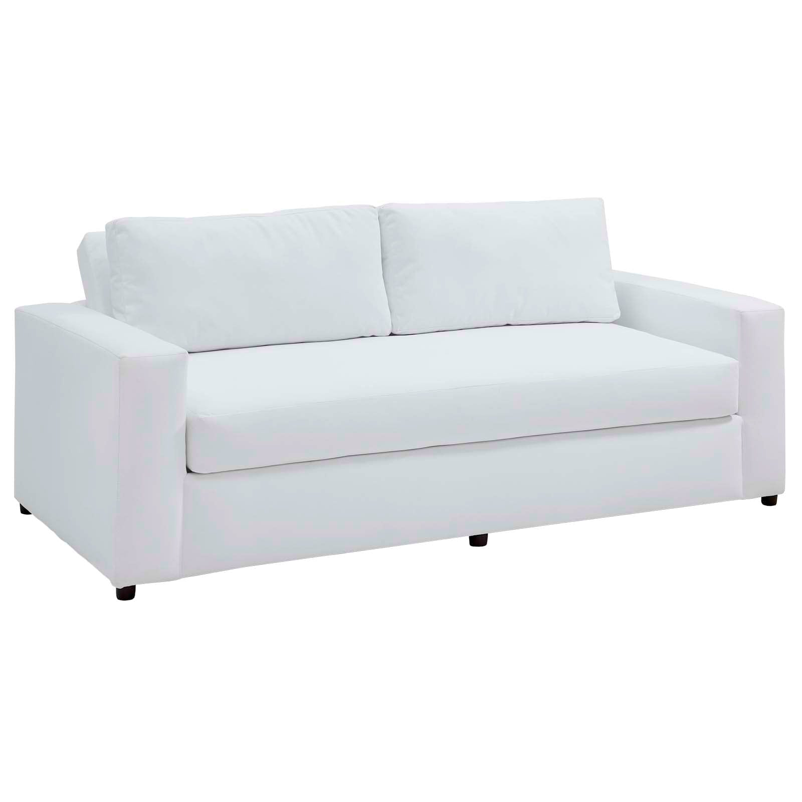 Modway Avendale Velvet – Made In The Usa With Bench Seat Cushion, Sofa, Dove White