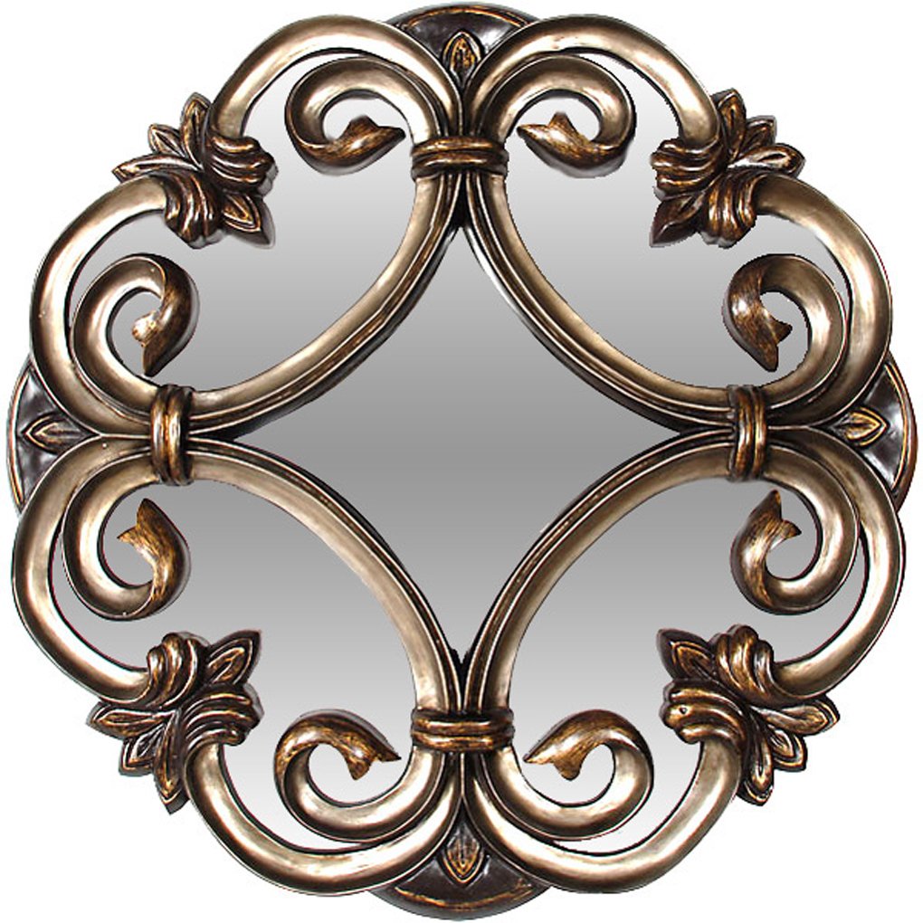 Timeless Reflections By Afd Home 10771773 Celtic Medallion Mirror, Antiqued Silver/Brown Finish