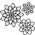 Moxweyeni 3 Pieces Metal Flowers Wall Decoration, Metal Rustic Wall Art Decoration Farmhouse Wall Decorations Multiple Floral Ha