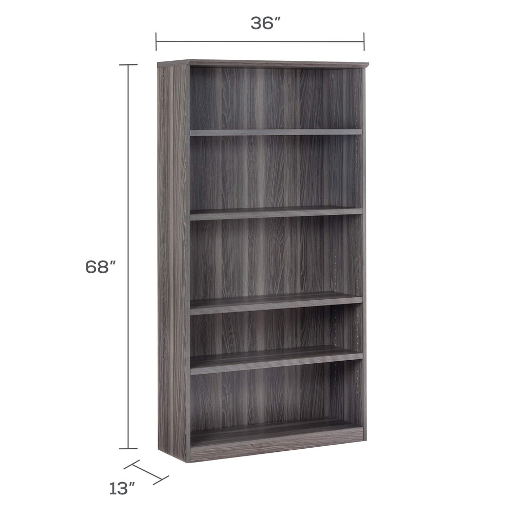 Safco Gray Steel Laminate Trapezoid 5 Shelf Bookcase - Durable, Adjustable, and Reliable Home Office Storage