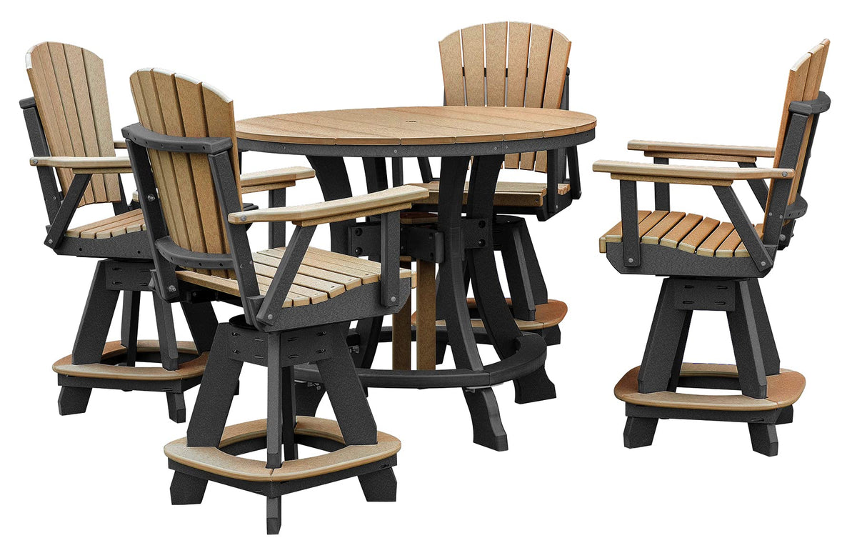 American Furniture Classics Five Piece Round Counter Height Dining Set, Cedar/Black