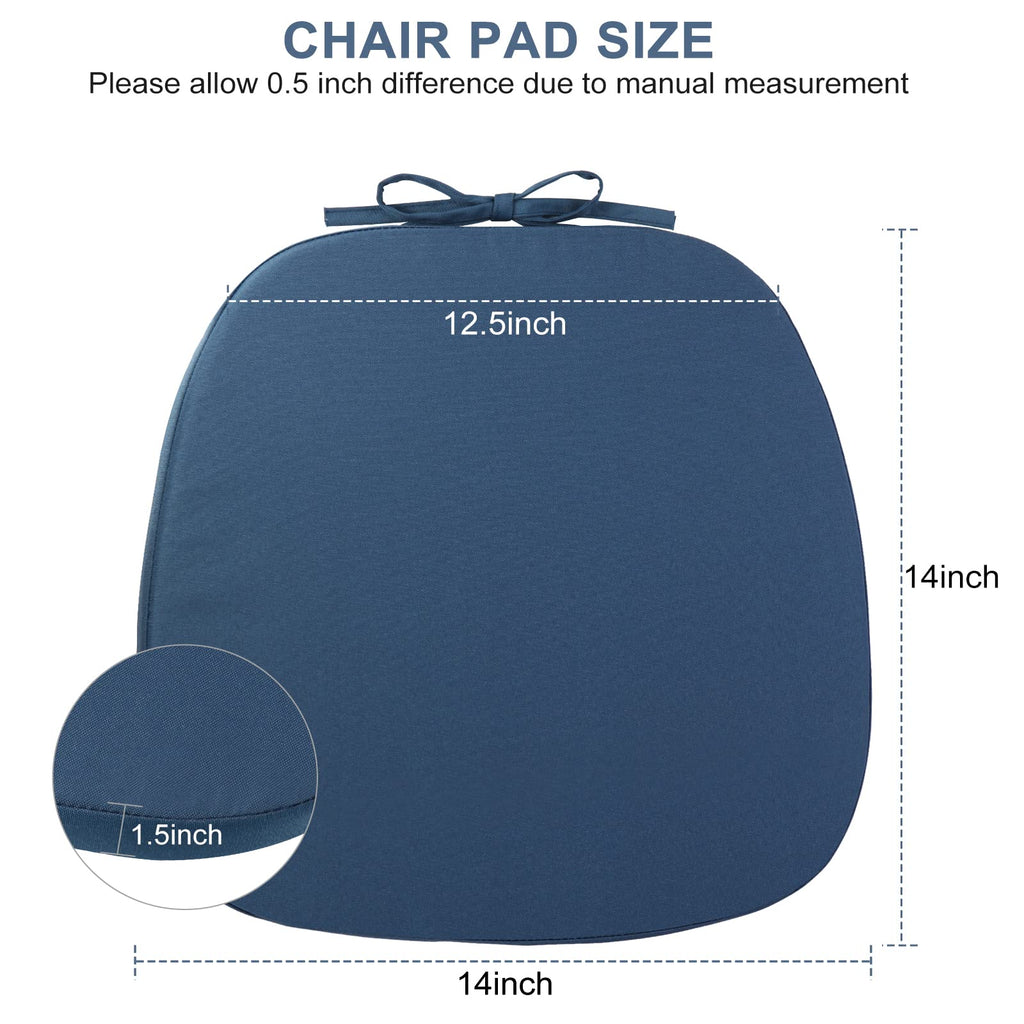 Gueglsa Outdoor Waterproof Seat Cushions 14X14 Inch, Non Slip Metal Chair Pad With Ties, U Shaped Metal Chair Cushion For Kitche