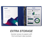 Samsill Durable 2 Inch Binder, Made In The Usa, D Ring Binder, Customizable Clear View Binder, Blue, 4 Pack, Each Holds 475 Page