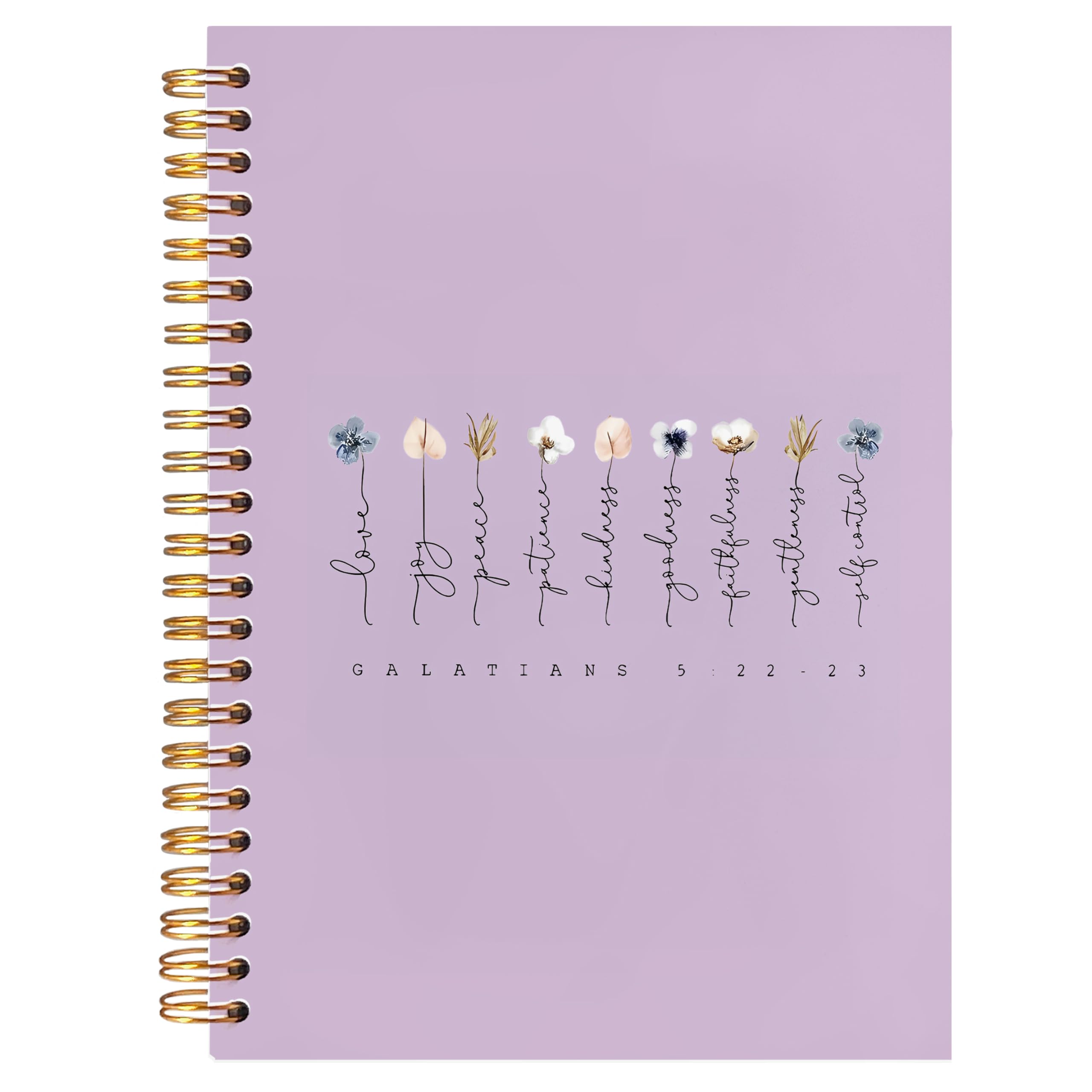 Bearcake Boho Floral Christian Notebook Journal,Christian Gifts For Women, Spiral Bible Notebooks For Note Taking, Bible Journal