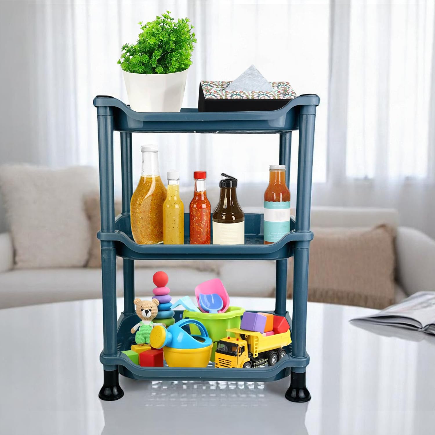 Go Hooked Discover The Innovative Power Of 3 Layer MultiPurpose Home Storage Rack Organizer For Vegetables And Fruits Grey Colo