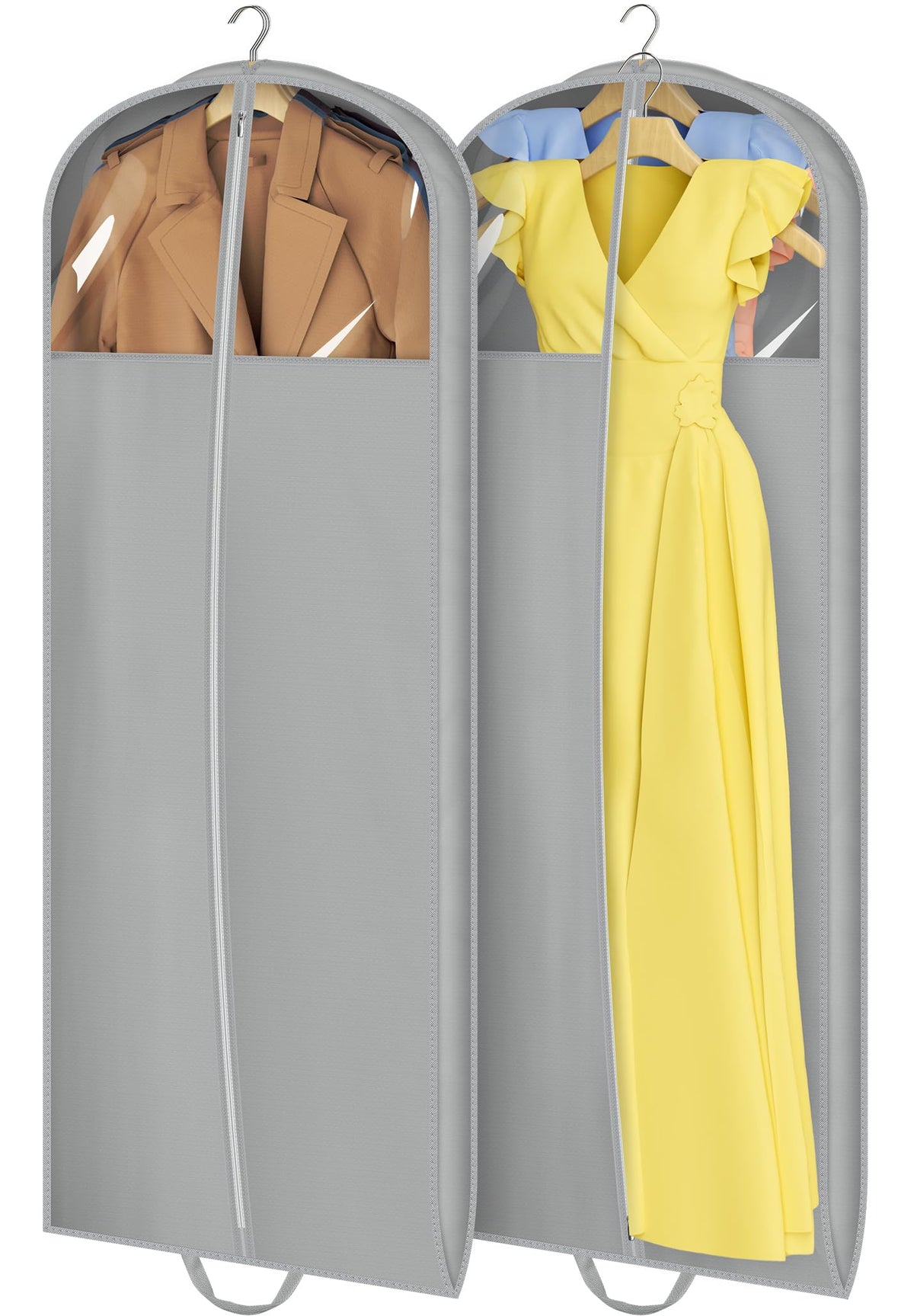 MISSLO 65 Foldable Garment Bags for Hanging Clothes Travel Waterproof Dress Bags for Gowns Long for Closet Storage Dress Protec