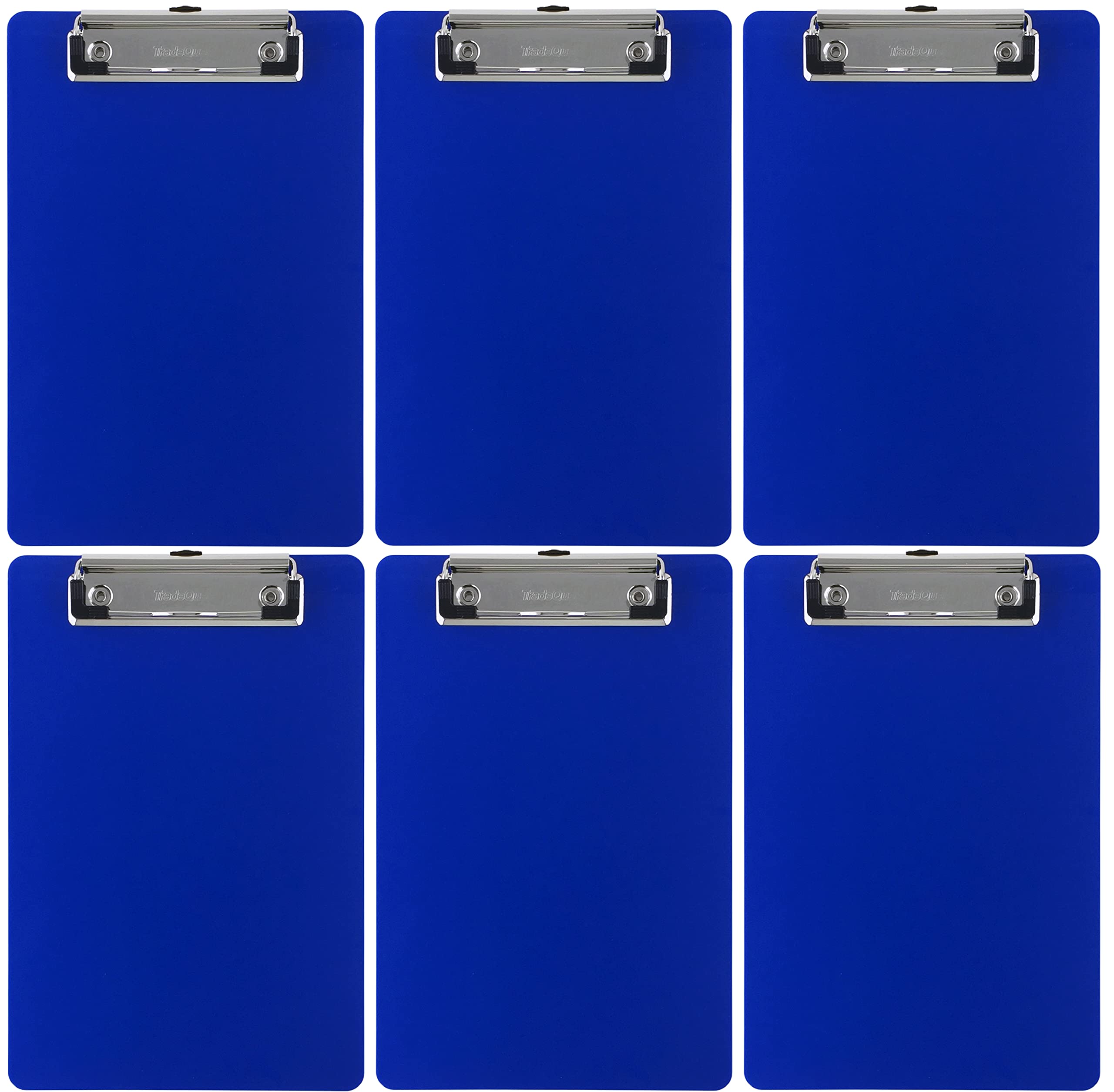 Trade Quest Memo Clipboard 6' X 9' Low Profile Clip Plastic (6-Pack) (Dark Blue)