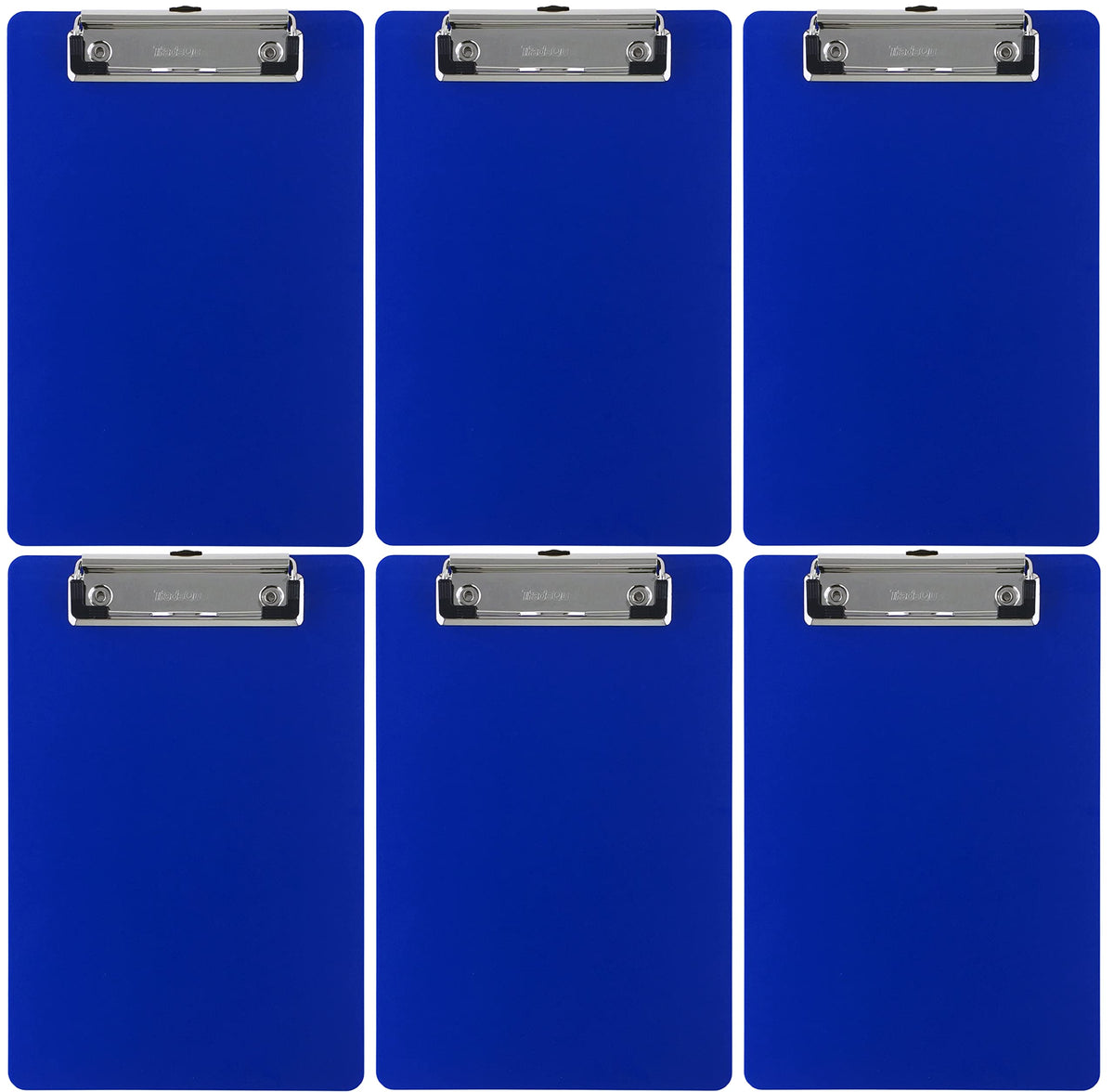 Trade Quest Memo Clipboard 6' X 9' Low Profile Clip Plastic (6-Pack) (Dark Blue)