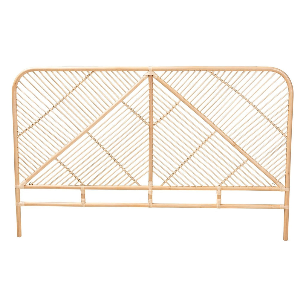 Baxton Studio Walid Modern Bohemian Natural Brown Rattan Queen Size Standalone Headboard