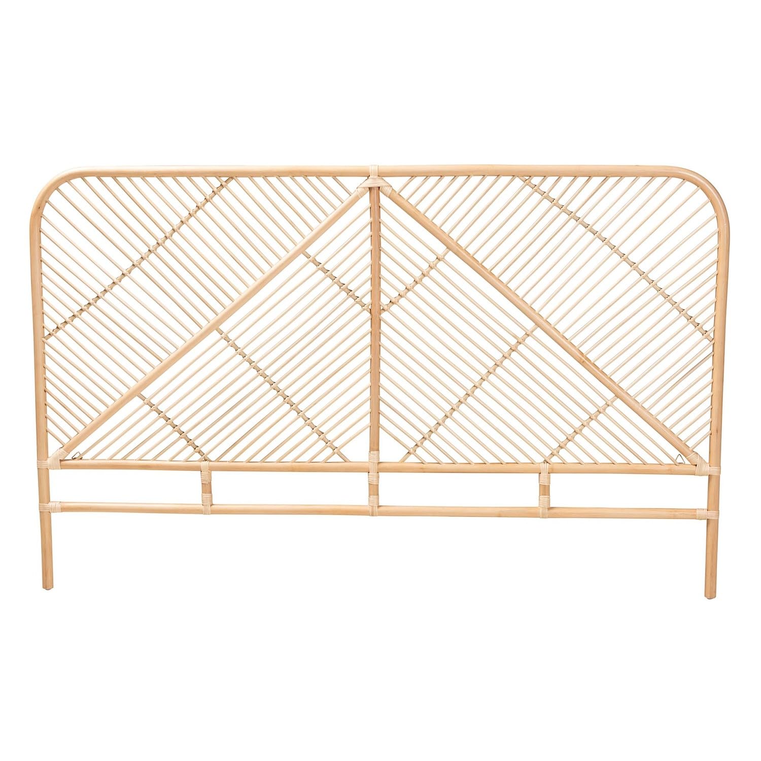 Baxton Studio Walid Modern Bohemian Natural Brown Rattan Queen Size Standalone Headboard