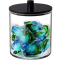 SheeChung 1 Pack 50oz Laundry Pods Container with Matte Black Bamboo Lid