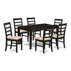 East West Furniture CAPF7-CAP-C 7 Piece Dining Table Set Consist of a Rectangle Dining Room Table and 6 Linen Fabric Upholstered Chairs, 36x60 Inch, Cappuccino
