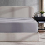 Nestl Grey Lavender Fitted Sheet Queen Size, Extra Deep Pocket Queen Fitted Sheet Only, 1800 Microfiber Fitted Bed Sheet, Soft F