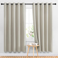 Nicetown Blackout Natural Large Window Treatments For Bedroom - Grommet Thermal Curtains Room Darkening Sound & Light Reducing S