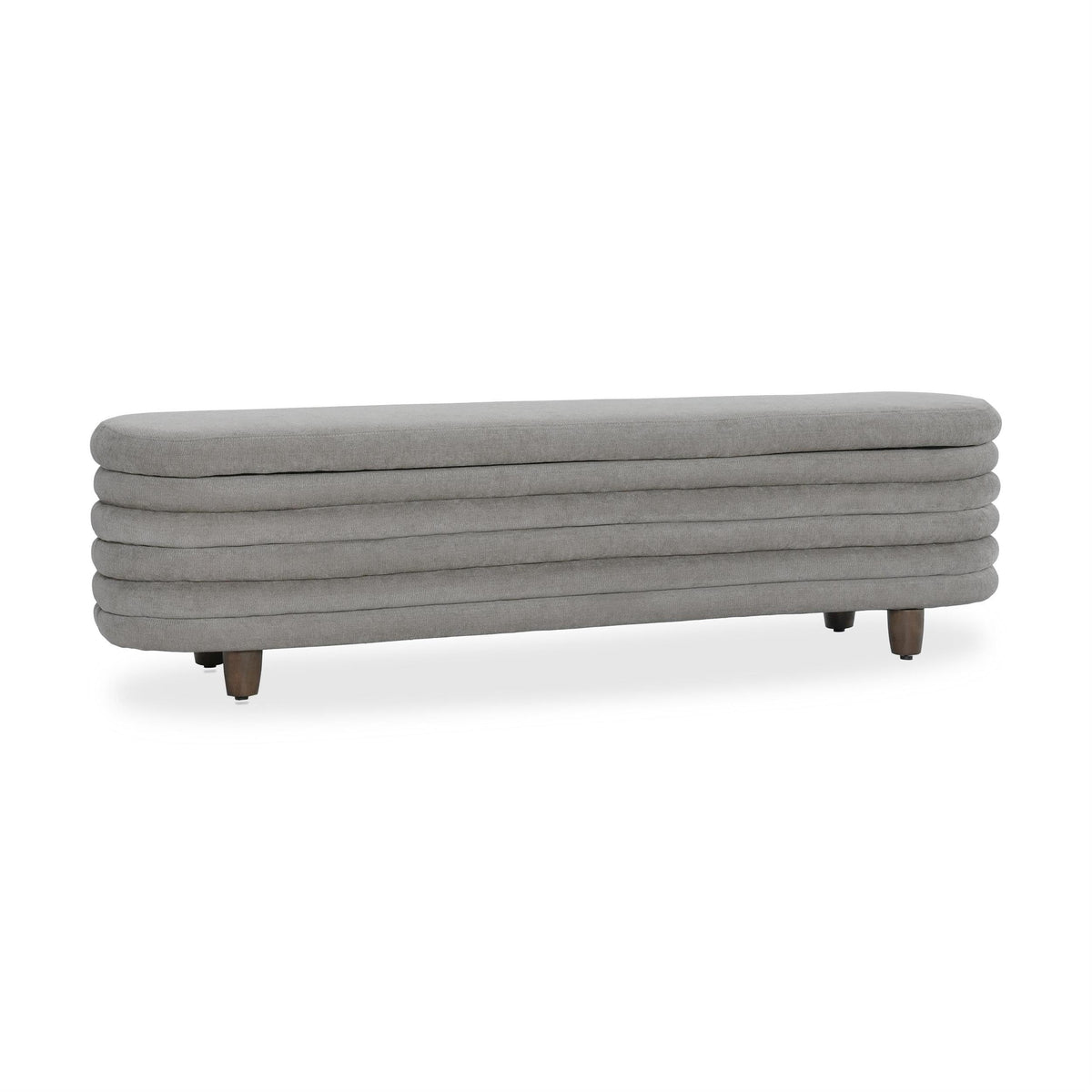 Kosas Home Anders Contemporary Polyester Storage Bench In Gray Finish