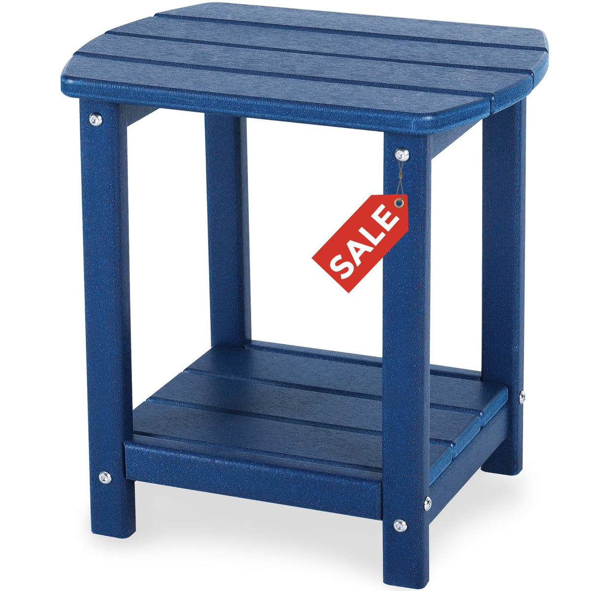 Gardenstar Adirondack Square Outdoor Side Table,2-Tier Storage Patio Side Table, Hdpe End Tables For Backyard Pool Porch Garden