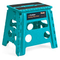 Flottian 13' Folding Step Stool For Adults And Kids Holds Up To 300 Lbs,Non-Slip Folding Stools With Handle, Compact Plastic Foldable Step Stool For Bathroom,Bedroom, Kitchen Ocean Blue,1Pc