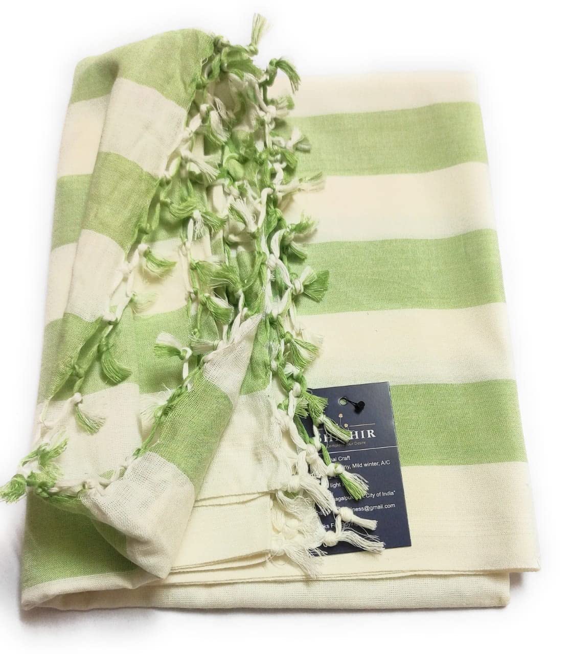 SHISHIR Bhagalpuri Handloom Chadar | Sleeping Chadar | Odhne Wali Chadar | Lightweight Blanket | Breathable Top Sheet | Green St