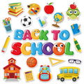 Whaline 42Pcs Back to School Thick Gel Clings School Bus Stationary Window Gel Decals School Objects Stationery Window Clings fo
