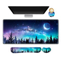Aimsa Large Gaming Mouse Pad Set, Keyboard Wrist Rest Support + Extended Mouse Pad + Mouse Wrist Cushion + Coaster, Ergonomic Me