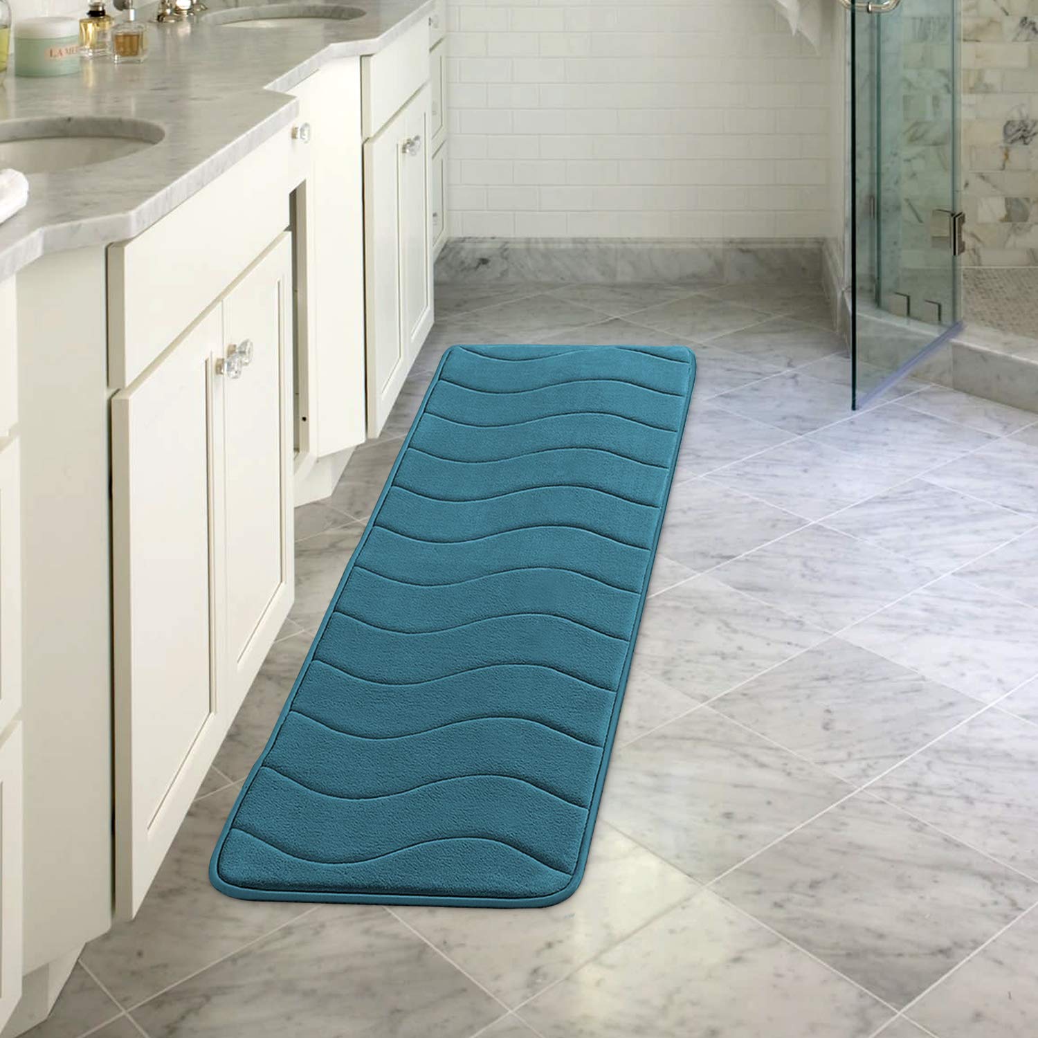 Flamingo P Memory Foam Bath Mat Extra Long Bath Mats For Bathroom Non Slip Bathroom Runner Rug Water Absorbent Soft Washable Bat