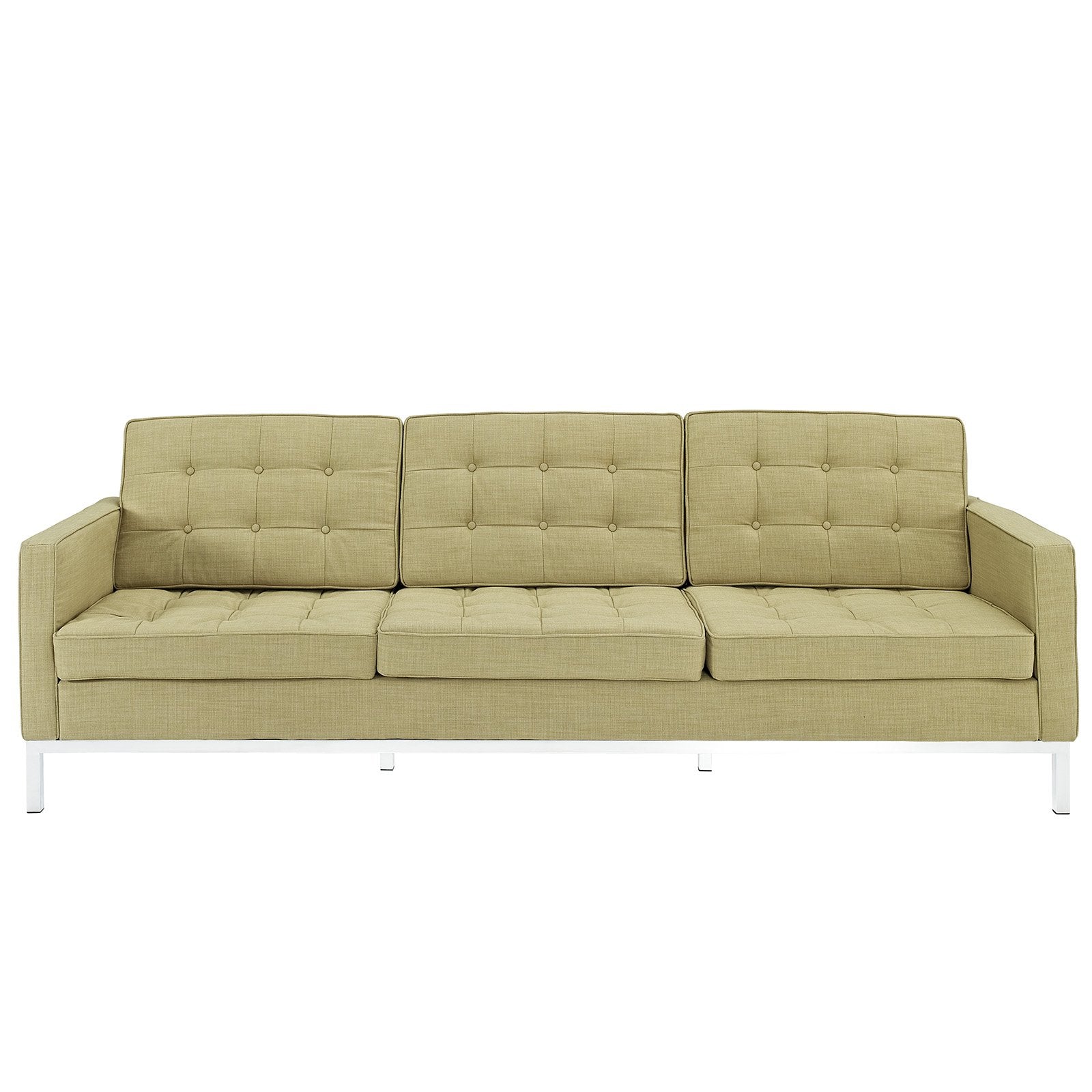 Modway Florence Style Sofa, Polyester, Green