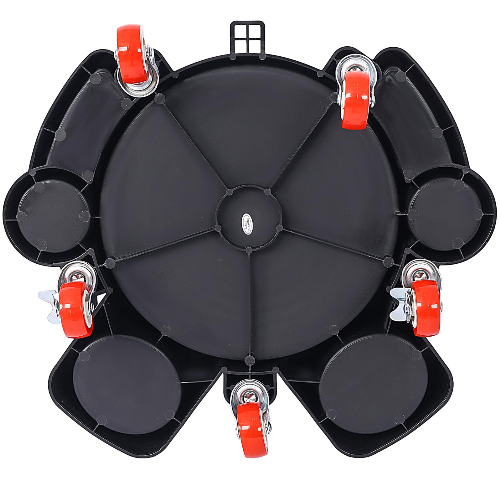 5 Gallon Bucket Dolly With Wheels, Heavy Duty Plastic Drum Dolly With 5 Smooth-Rolling Swivel Casters Secure Locking Cart For Ca