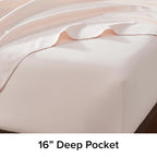 Ugg Hedi Queen Sheet Set 4-Piece Luxury Cooling Sheets Deep Pockets Premium Bedding With 2 Pillow Shams Hypoallergenic Machine Washable Soft Lightweight Bed Set For Bedroom, Queen, Shell Pink