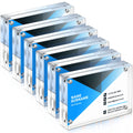 Xuhal Acrylic Business Card Frame 2.5 x 3.5 inch Clear Double Sided Block Set, 20mm Thickness Frameless Magnetic Photo Frames St