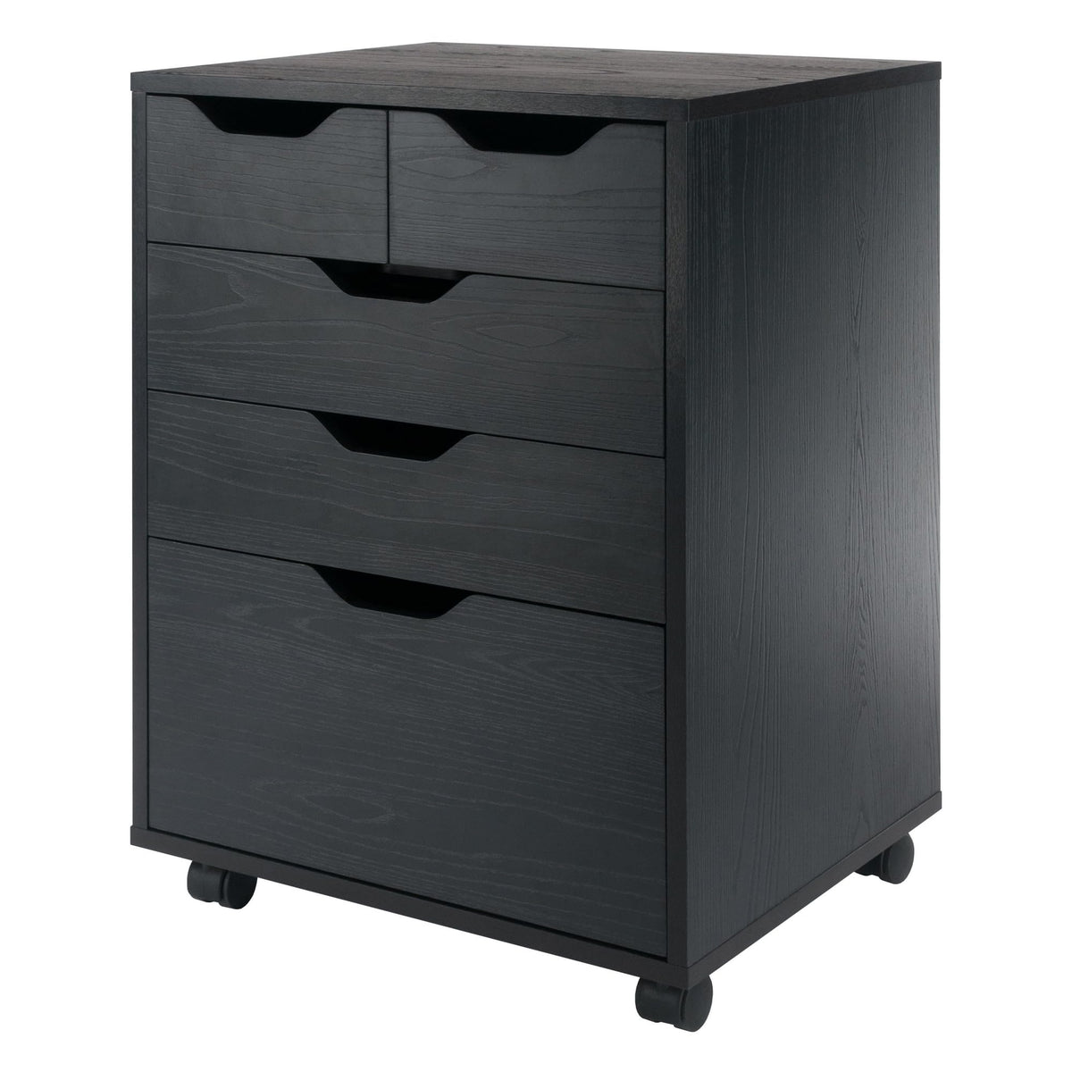 Winsome Halifax Bins & Drawers Mobile Cabinet, for Home Office, Black