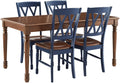 Crosley Furniture Shelby 5-Piece Traditional Dining Table Set For 4, Dinner Tables With Kitchen Chairs, Navy/Dark Cherry