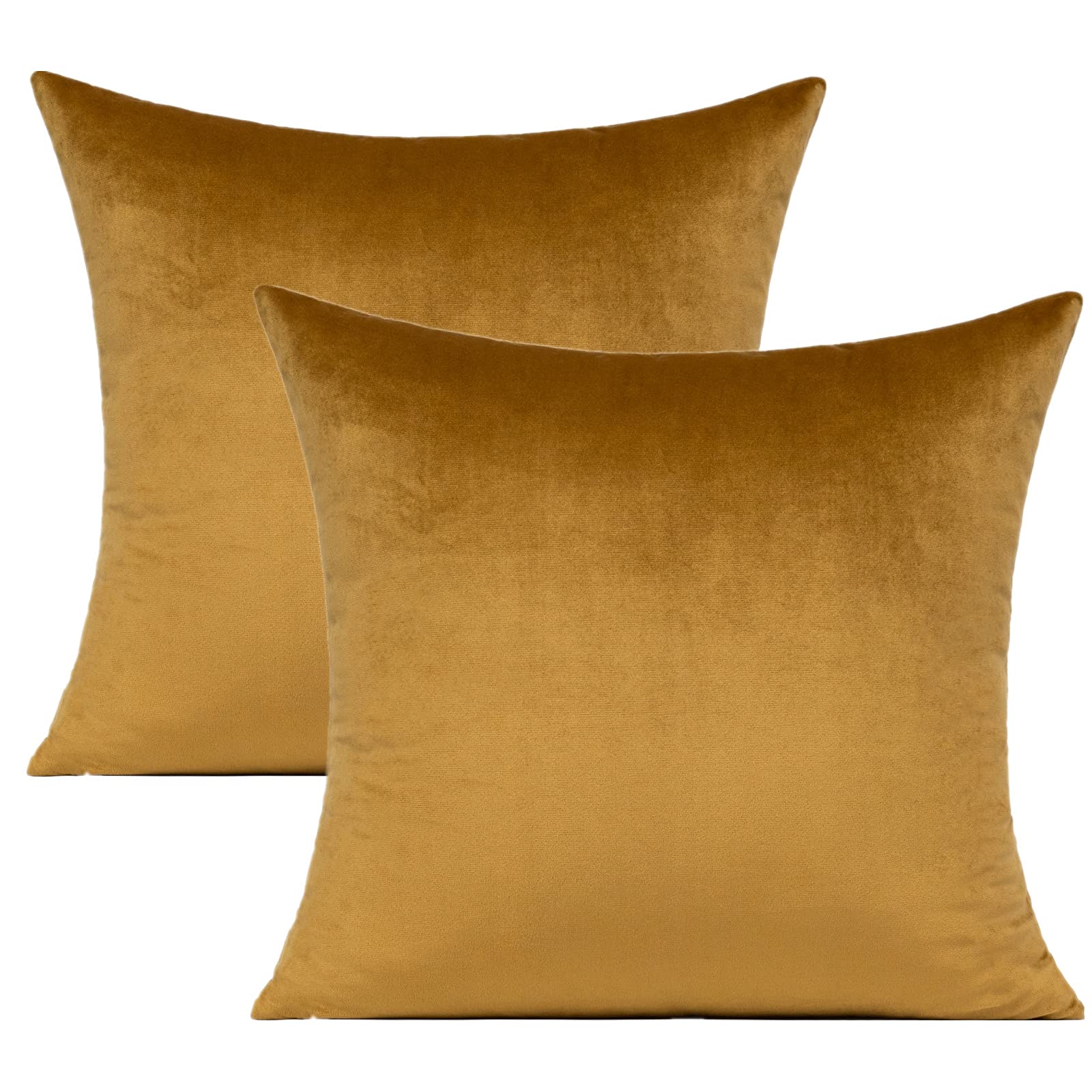 Gold Christmas Decorative Throw Pillow Covers 18X18 Golden Velvet Decorations Brown Room Decor Cushion Cases Home For Couch Pati
