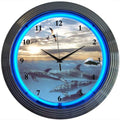Neonetics Bar and Game Room Dolphins at Sea Neon Wall Clock, 15-Inch