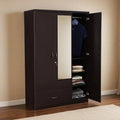 Caspian Engineered Wood 3 Door Wardrobe (Walnut) | Furniture With Dressing Mirror, Hanging Space | Cupboard/Almirah For Bedroom 