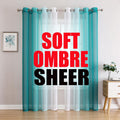 G2000 Sheer Curtains & Drapes 84 Inches Long Teal And White Ombre Curtains For Bedroom Living Room Window Curtains Light Filteri
