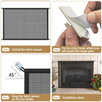 Fireplace Screen Safe Mesh Gate: Child Proof Barrier Guard Living Room Fire Place Cover For Toddler Baby And Pets 29 X 41 Inches