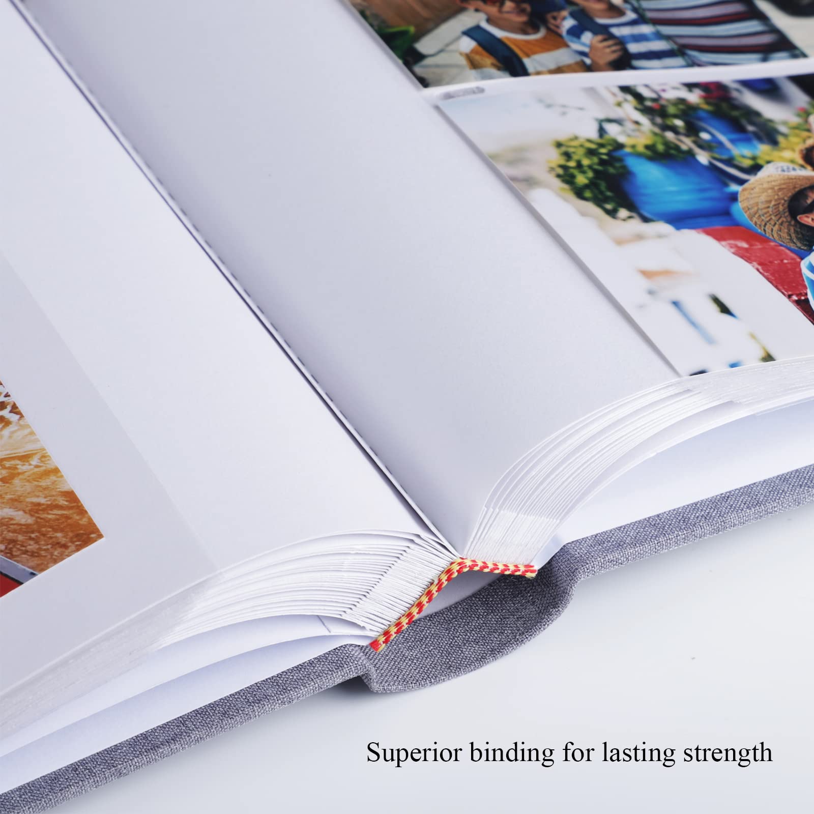 1Dot2 Photo Album With Writing Space 50 Pages 4X6 Photos Hold 200 Or 5X7 Pictures Hold 100, Linen Cover Small Photo Book Albums