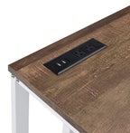 Acme Tyrese Wooden Rectangle Top Writing Desk With Usb Port In Walnut And White