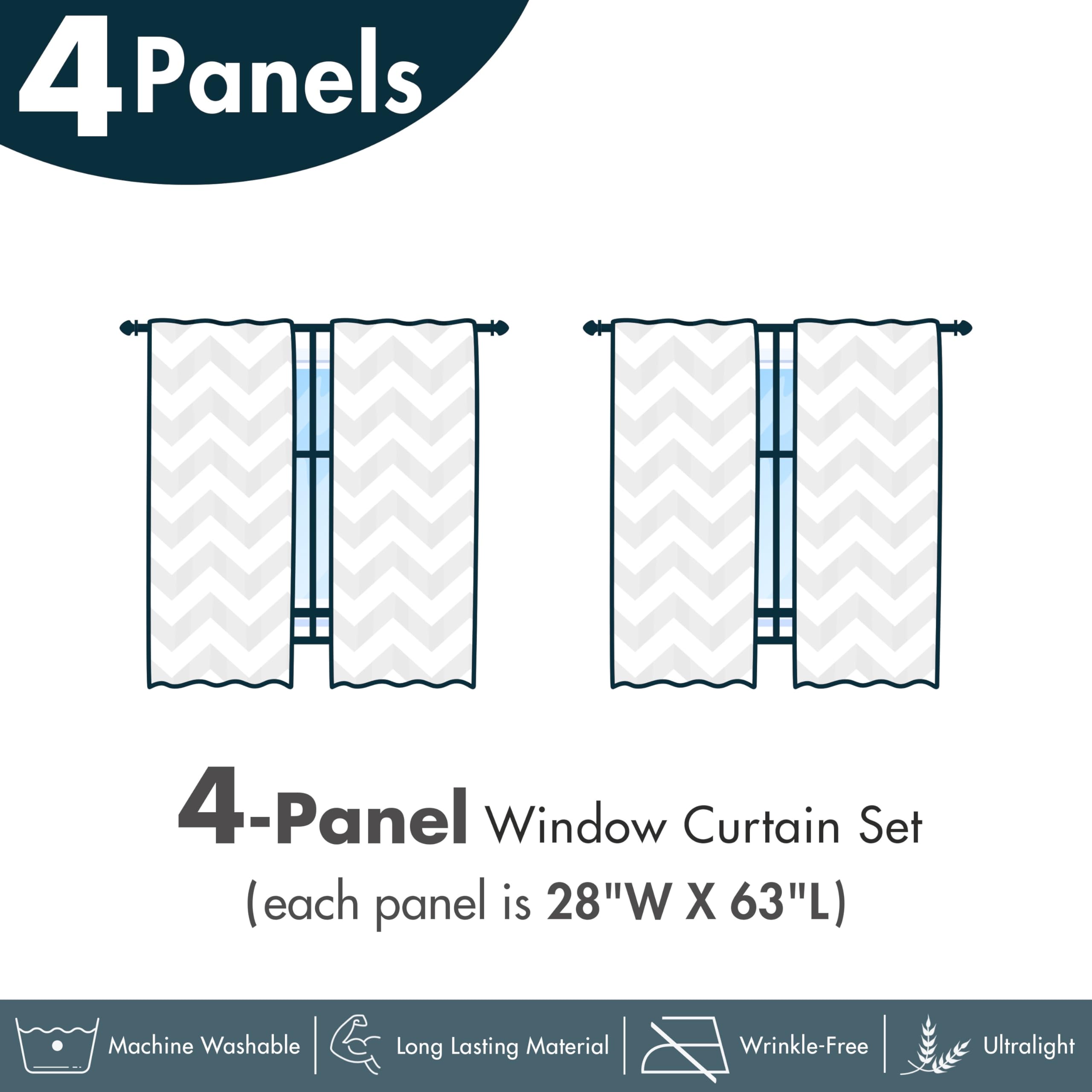 Ambesonne Modern Window Curtains Pack Of 2, Monstera Leaf With Mid Century Boho Geometric Rounds Lines Minimalist, Lightweight S