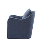 Madison Park Brianne Swivel Chair - Solid Wood, Plywood, Metal Base Accent Armchair Modern Classic Style Family Room Sofa Furniture, 29.5" Wide, Navy
