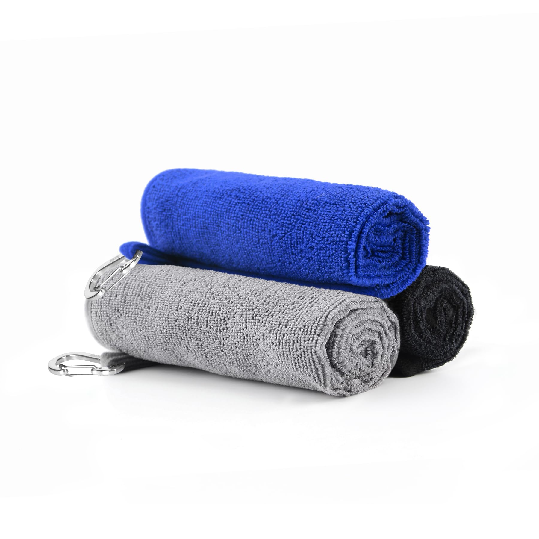 Booms Fishing B0T Microfiber Fishing Towel with Clip, 3 Pack Assorted Colors